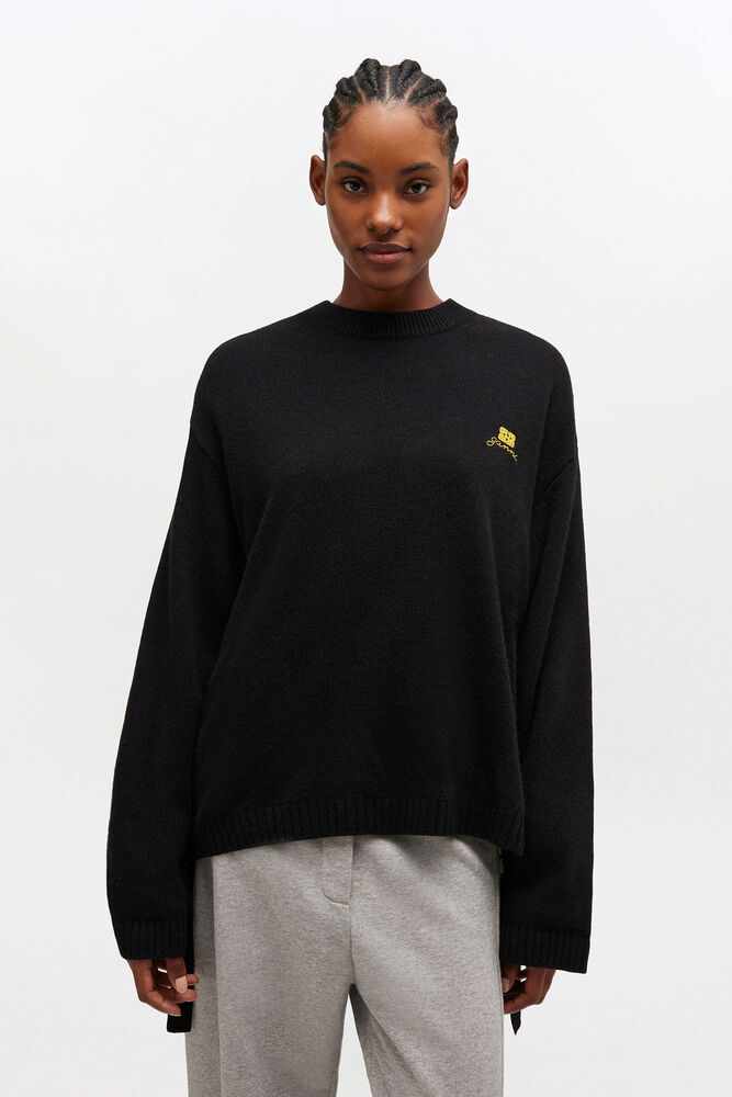Wool Mix Jumper, Jet Black
