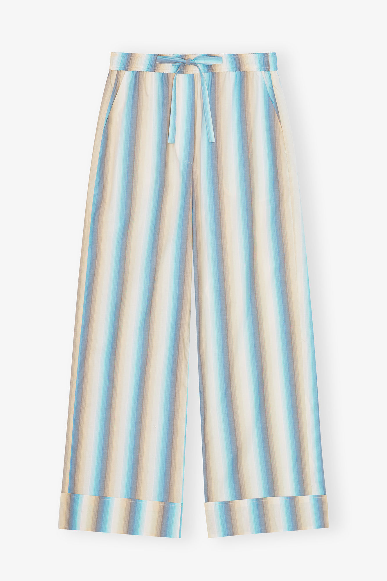 Ombre Stripe Elasticated Pants, Cotton, in colour Multicolour - 1 - GANNI