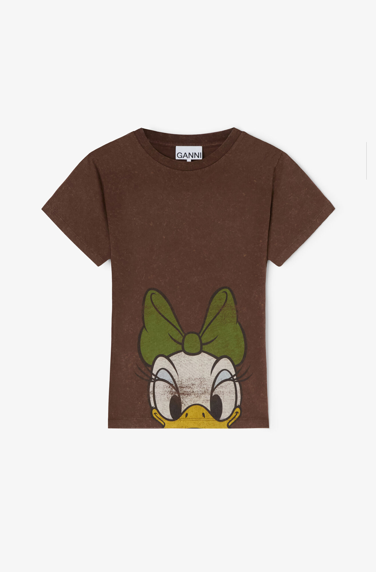 Kajsa Anka Brun Baby Fit t-shirt, Recycled Cotton, in colour Chicory Coffee - 1 - GANNI