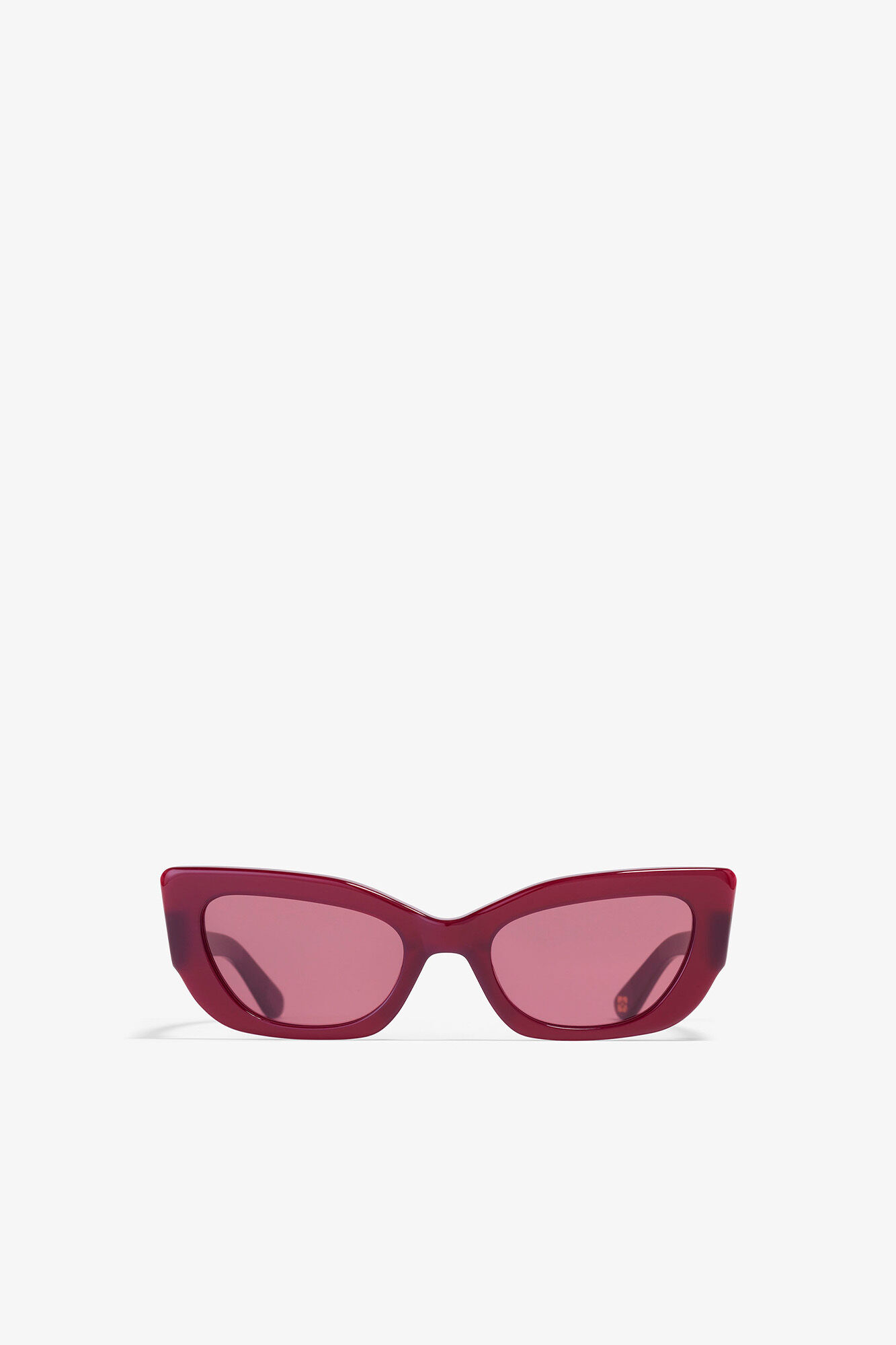 GANNI x Ace & Tate r&oslash;de Sadie solbriller, Acetate, in colour Port Royale - 3 - GANNI