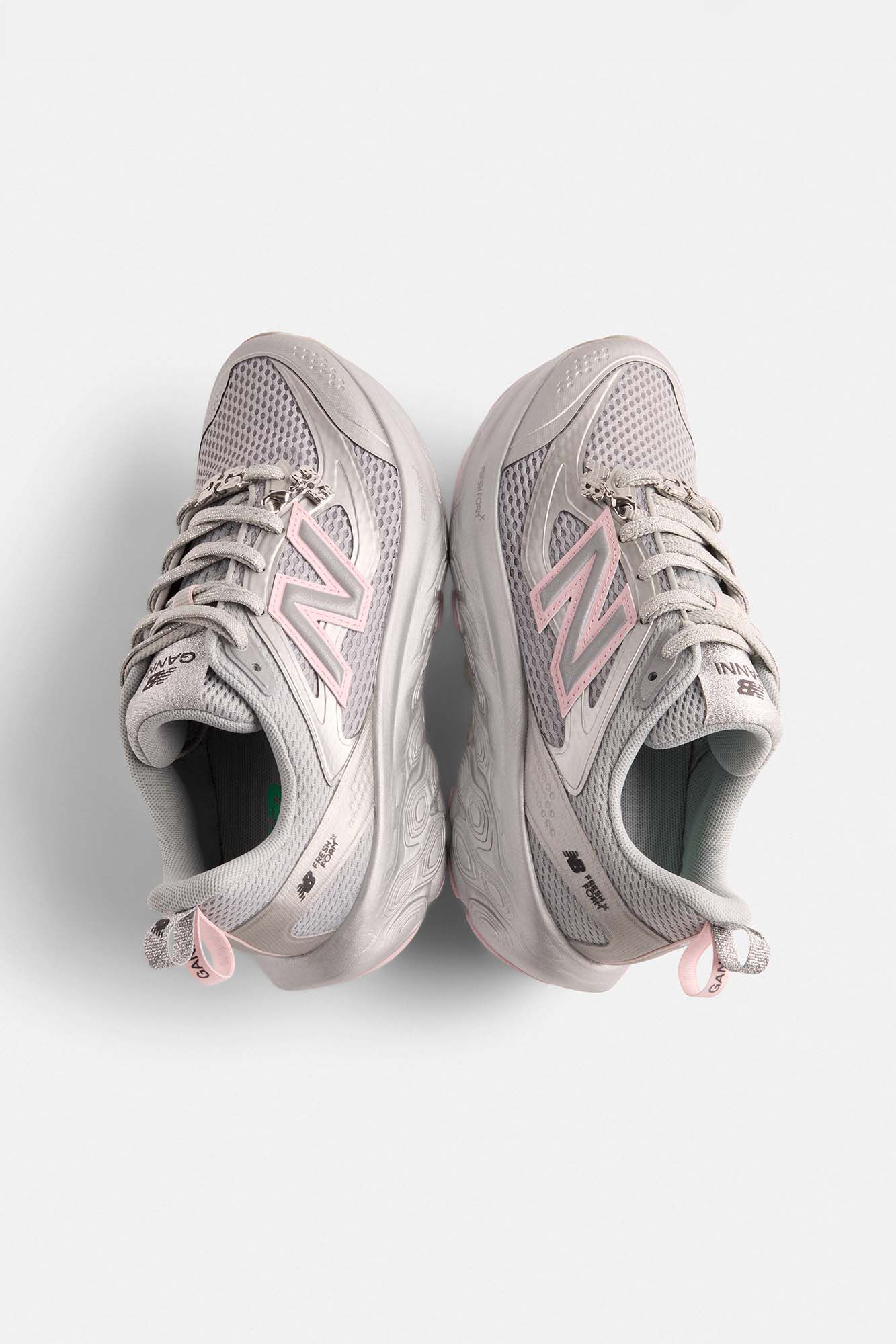 GANNI x New Balance Silver and Pink FFT Trainers, Recycled Polyester, in colour Silver Pink - 7 - GANNI