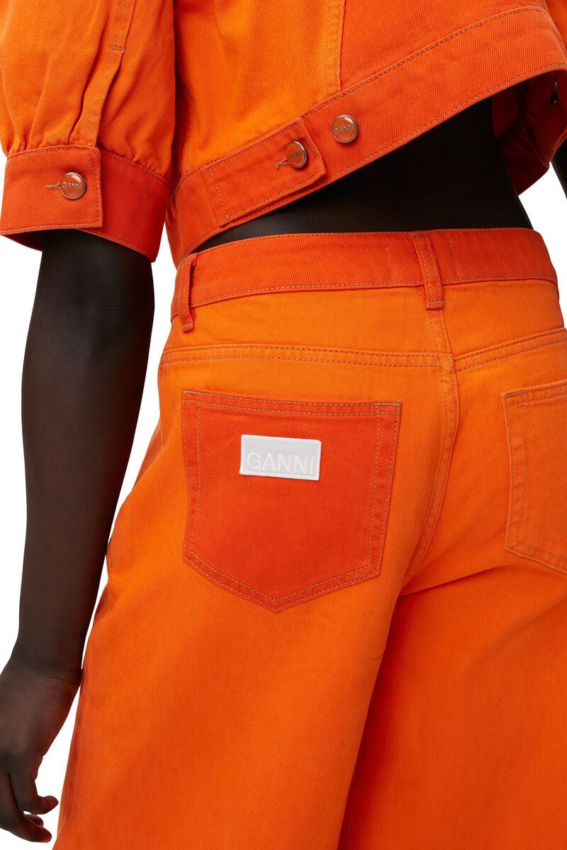 Overdyed Jozey Jeans , Cotton, in colour Orangeade - 3 - GANNI
