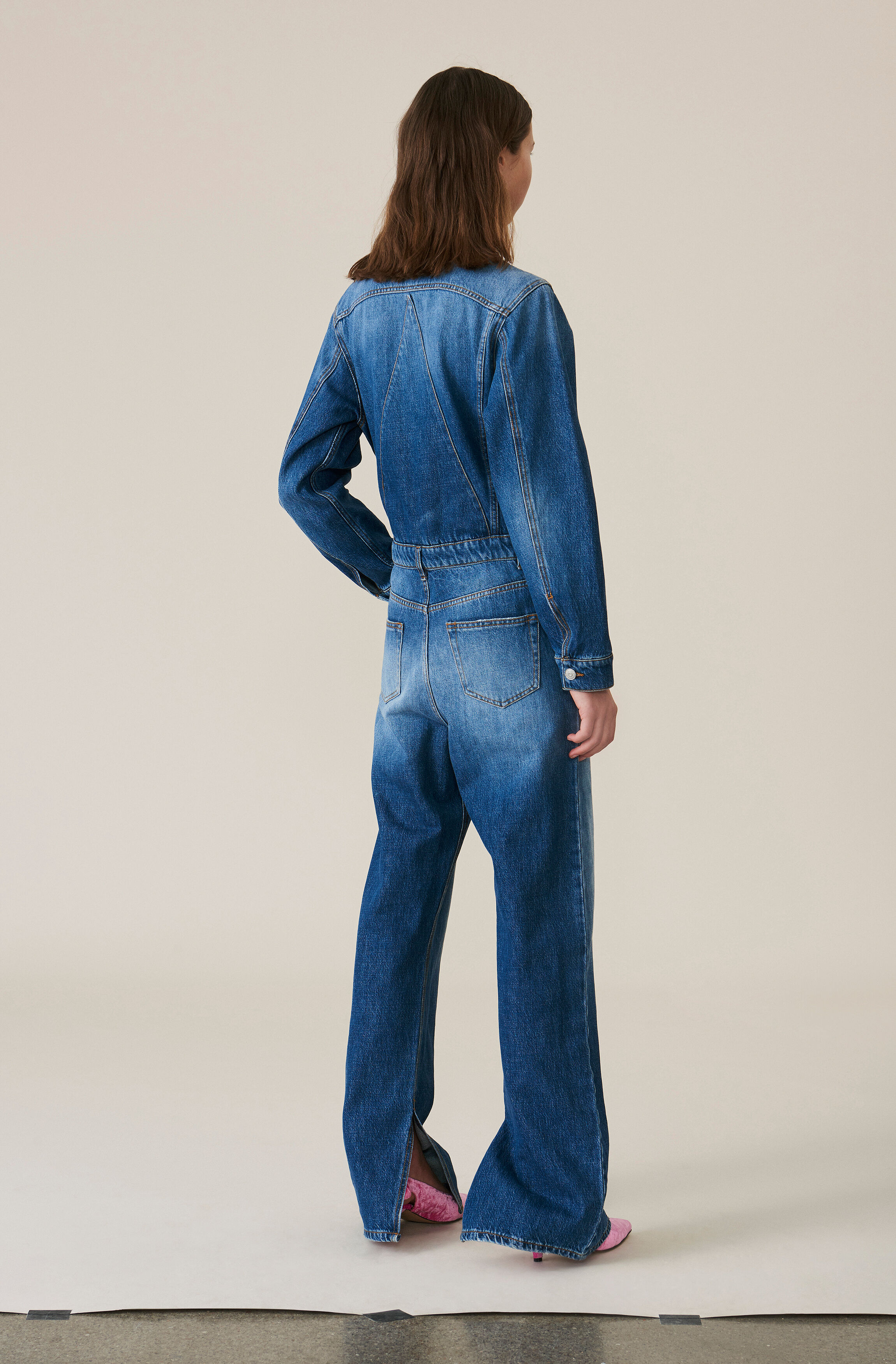 dark denim jumpsuit