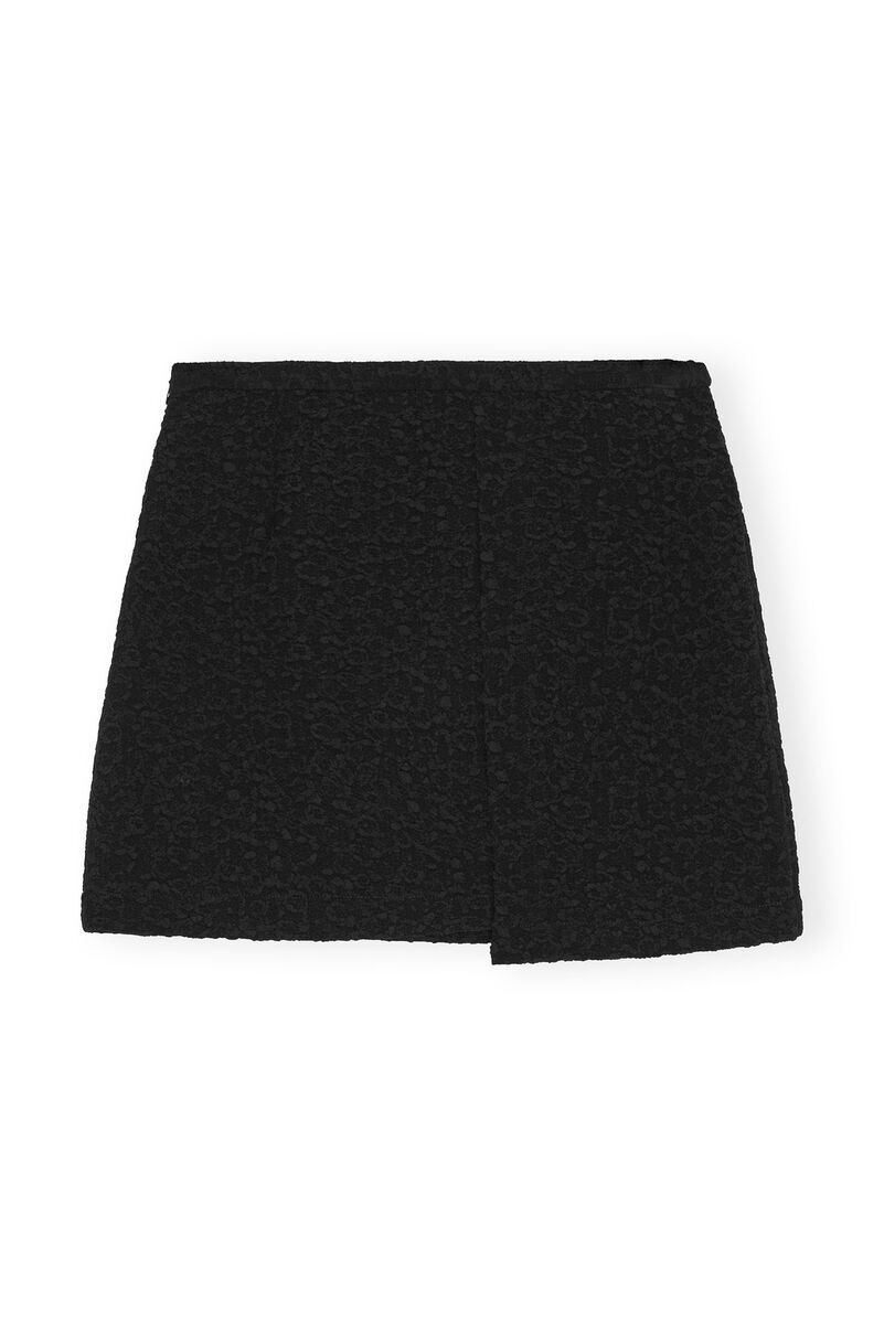Black Textured Suiting Mini Skirt, Polyester, in colour Black - 2 - GANNI