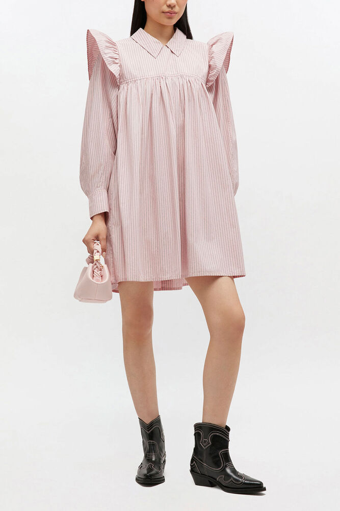 Pink Mini Shirt Dress, Chalk Pink