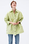 Stripe Taffeta Raglan Sleeve Oversize Shirt, Polyester, in colour Margarita - 1 - GANNI