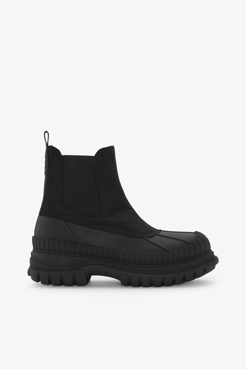 Bottines Chelsea Outdoor noires, Recycled Polyester, in colour Black - 1 - GANNI