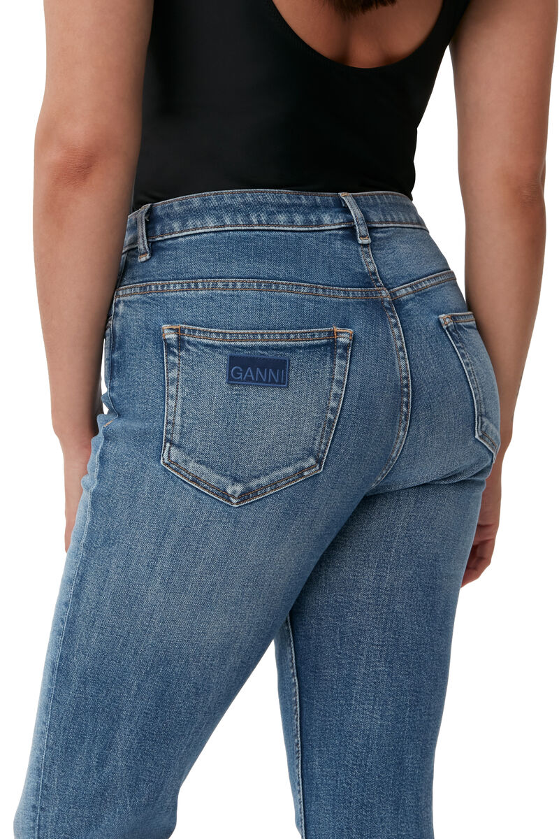 Cutye Jeans, Elastane, in colour Mid Blue Vintage - 5 - GANNI