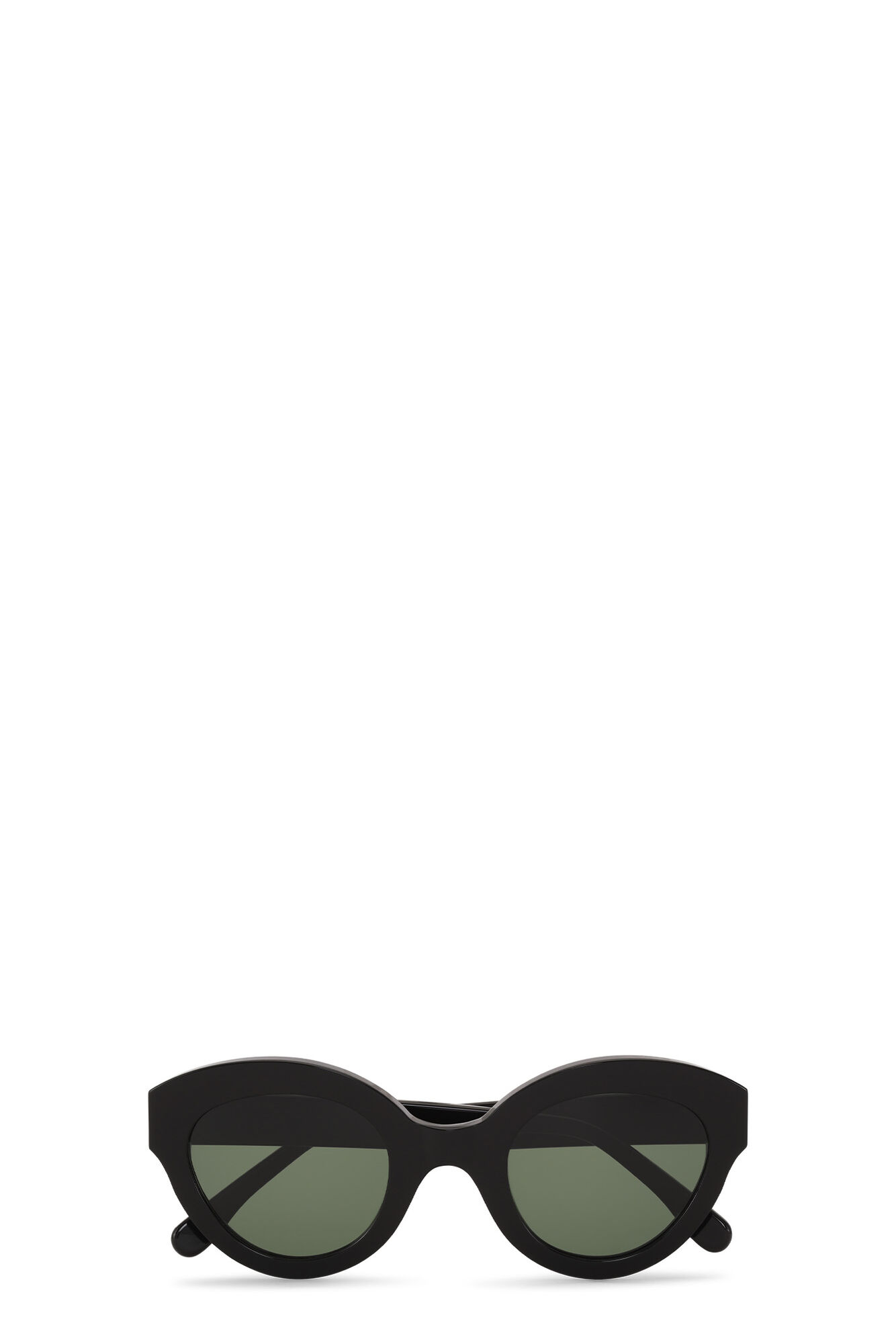 Black Chunky Round Sunglasses, Biodegradable Acetate, in colour Black - 1 - GANNI