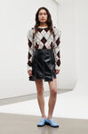 Lamb Leather High Waist Panel Mini Skirt, Leather, in colour Black - 1 - GANNI