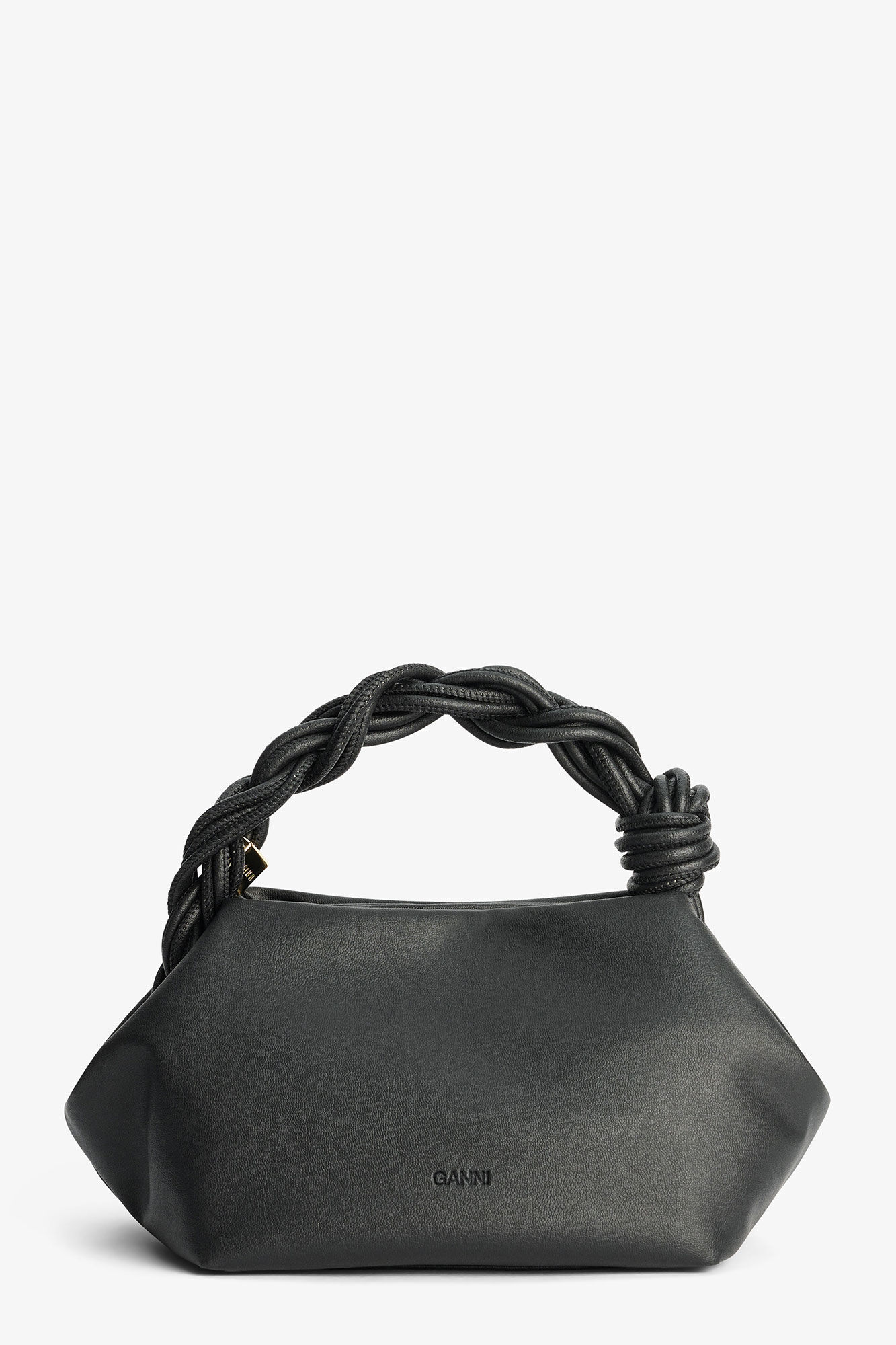 Black Ohoskin Small GANNI Bou Bag, Recycled Polyester, in colour Black - 2 - GANNI