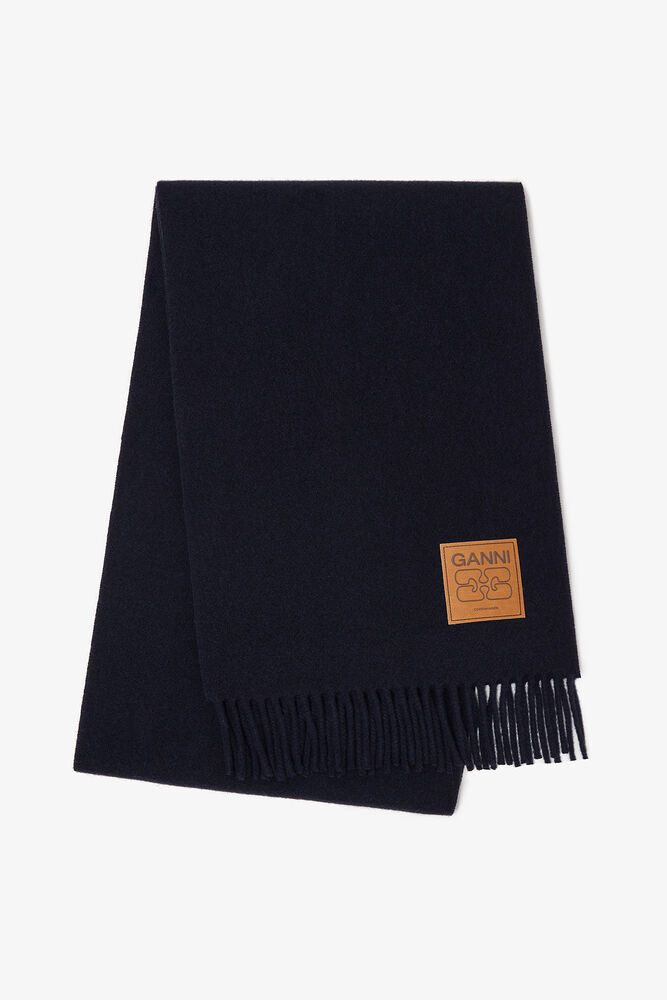 Dark Blue Wool Scarf, Sky Captain