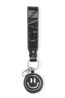 Banner Handle Keychain, Leather, in colour Black - 1 - GANNI