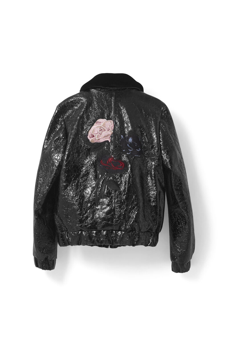 Scott Leather Jacket, in colour Black - 1 - GANNI