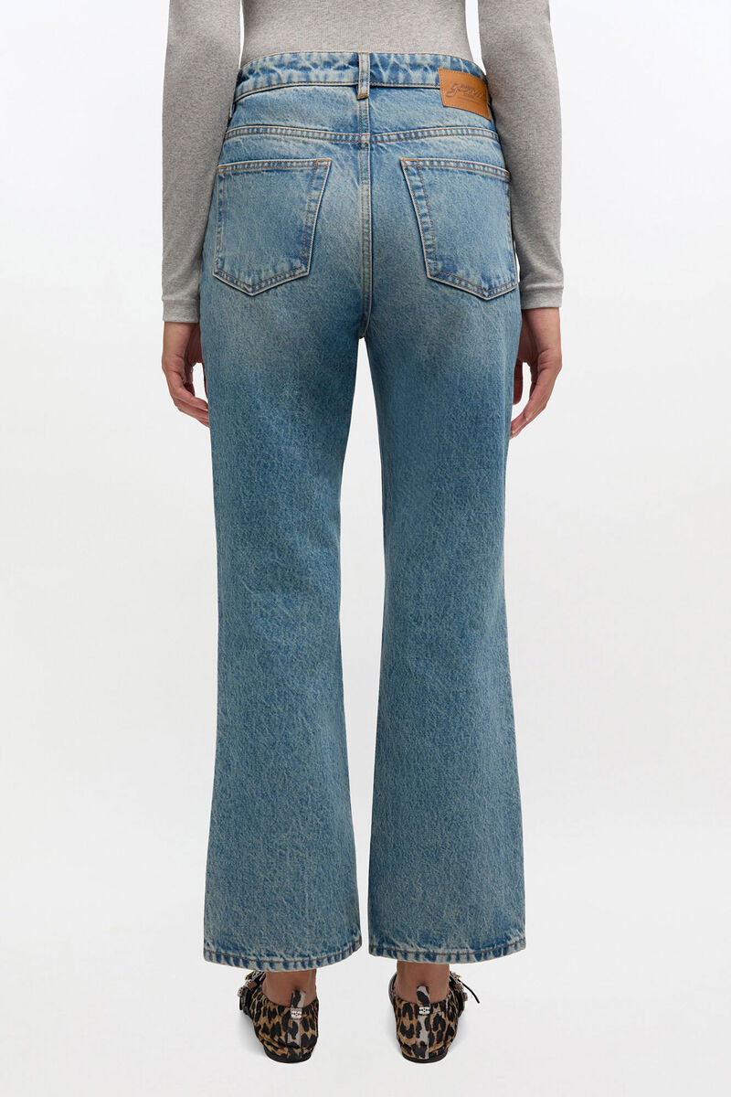 Tint Rigid Betzy Jeans, Organic Cotton, in colour Mid Blue Vintage - 3 - GANNI