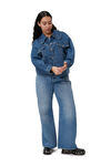 Baggy Bootcut Jeans, in colour Light Indigo - 5 - GANNI