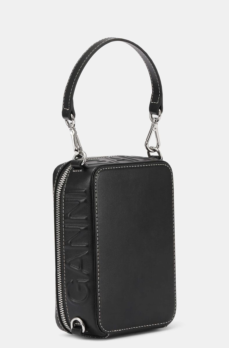 Camera Bag, Leather, in colour Black - 3 - GANNI