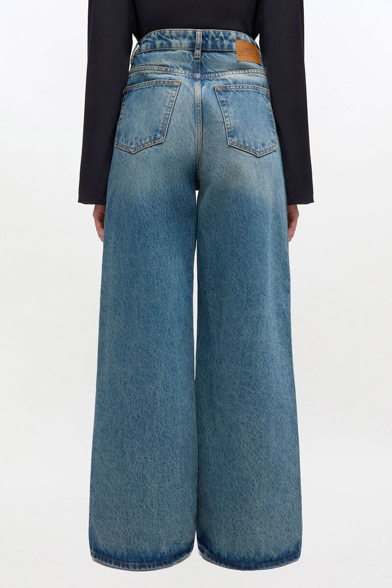 Tint Rigid Lari Jeans, in colour Mid Blue Vintage - 3 - GANNI