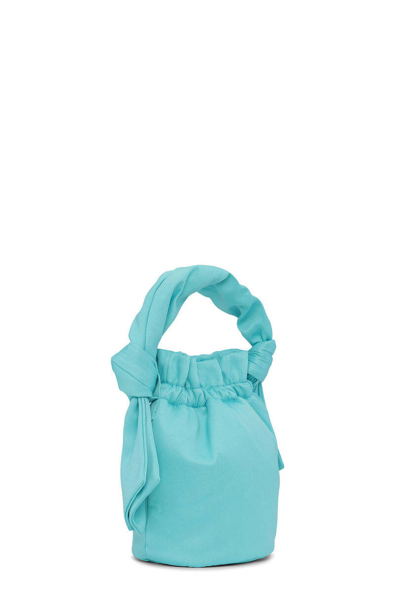 Occasion Top Handle Knot Taske, Polyester, in colour Lagoon - 2 - GANNI