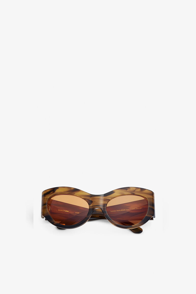 GANNI x Ace & Tate Trixie Sunglasses, Acetate, in colour Tobacco Brown - 1 - GANNI