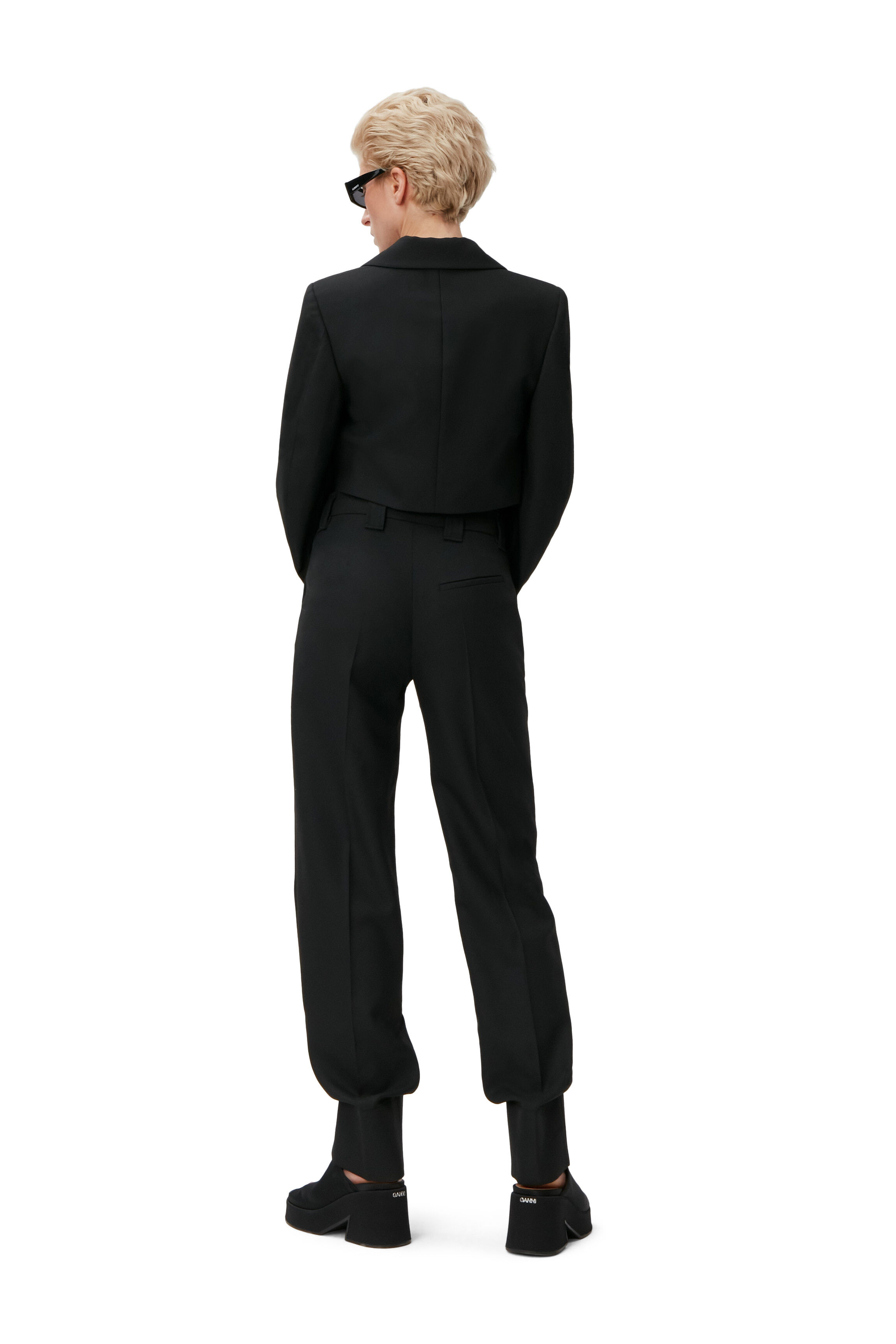 Double-Breasted Cropped Blazer | GANNI AU