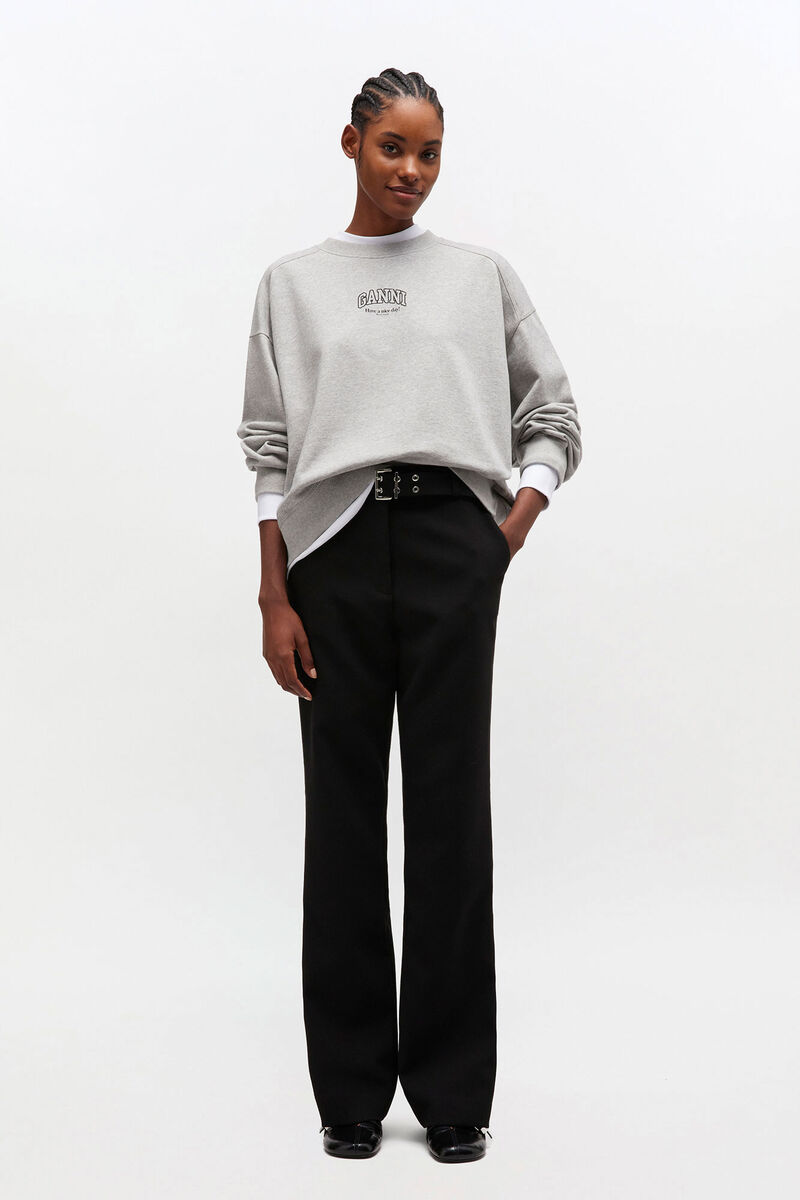 Essential enkel sweatshirt, in colour Paloma - 2 - GANNI
