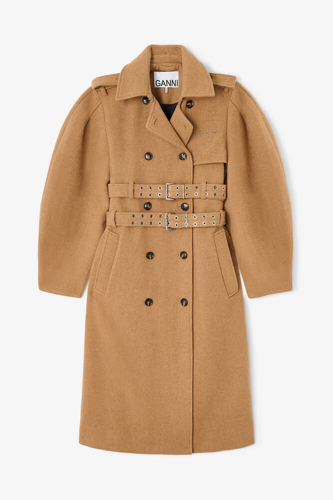 Wool Trench Coat, Tiger's Eye