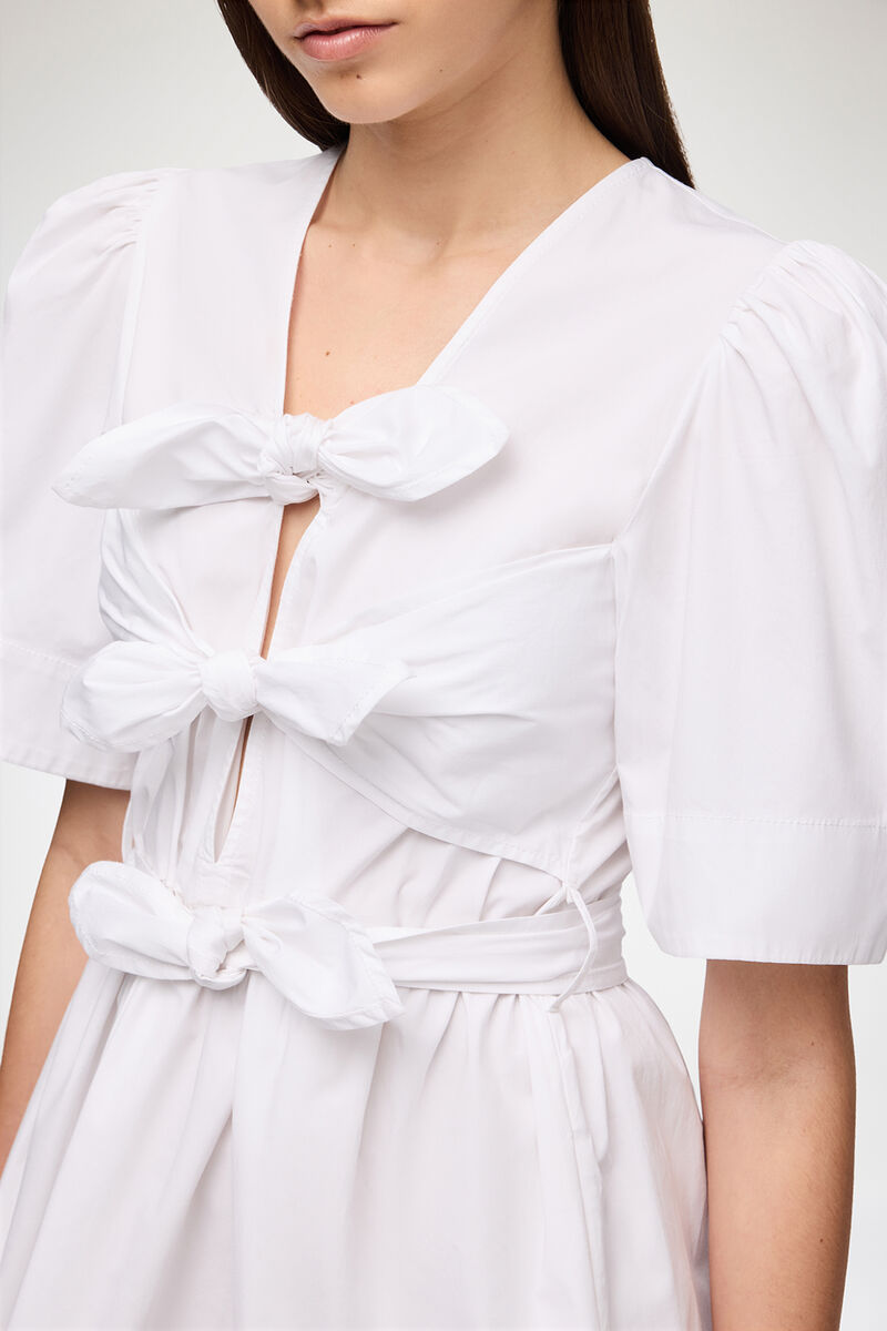 コットンミニドレス, Organic Cotton, in colour Bright White - 3 - GANNI