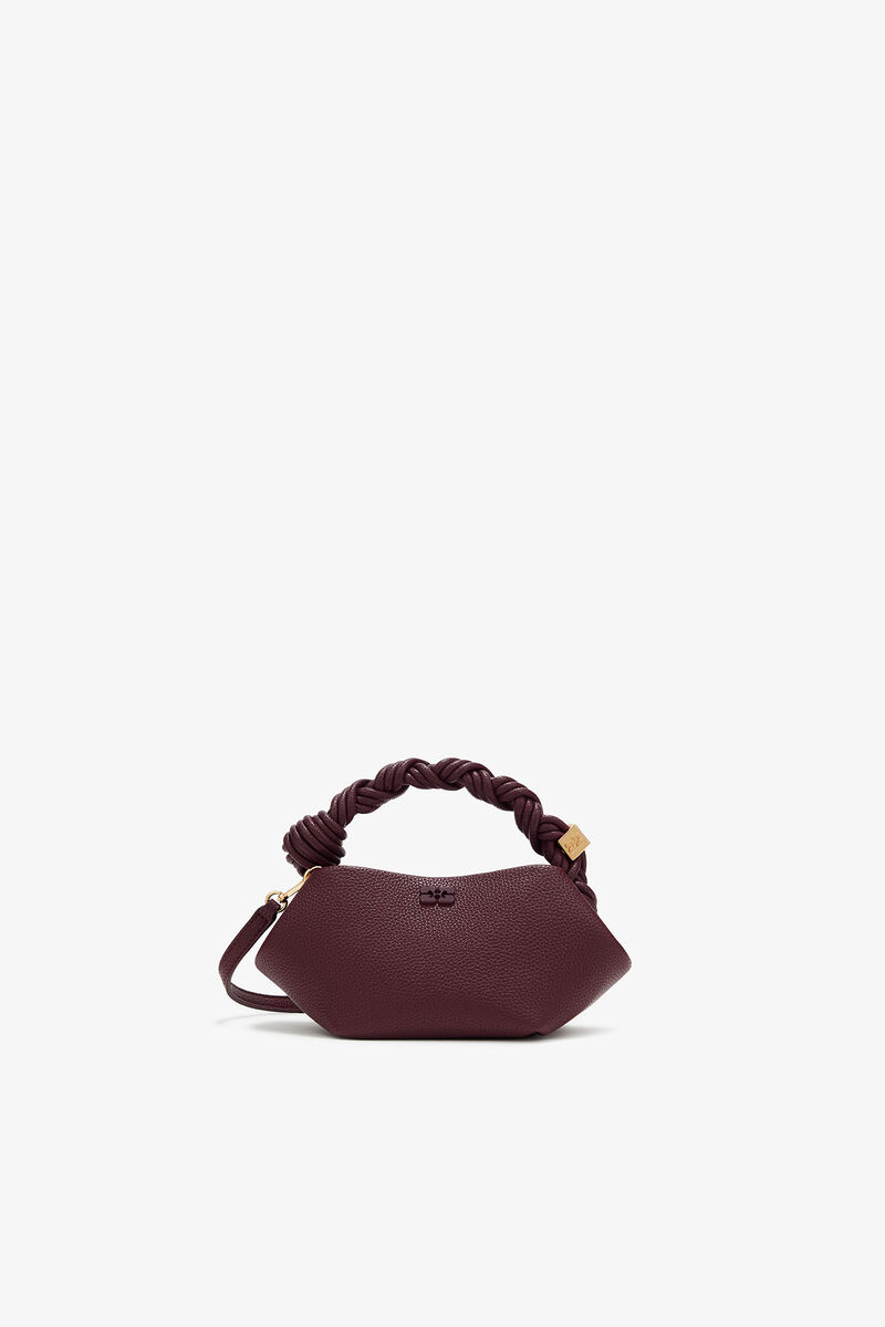 Mini Bou Bag in Burgundy, in colour Port Royale - 1 - GANNI