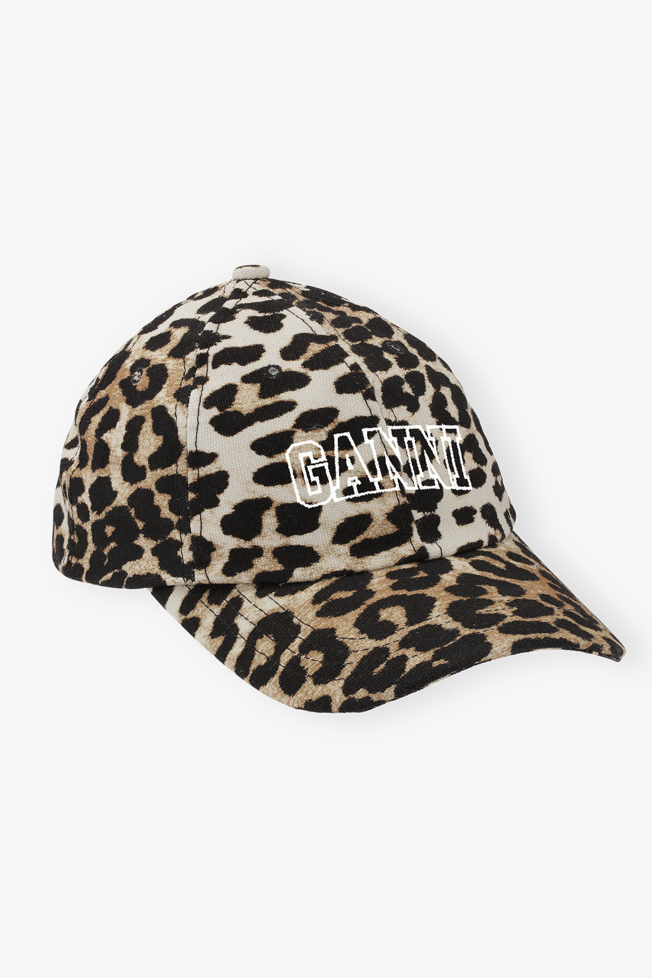Casquette à logo brodé léopard, Cotton, in colour Leopard - 1 - GANNI