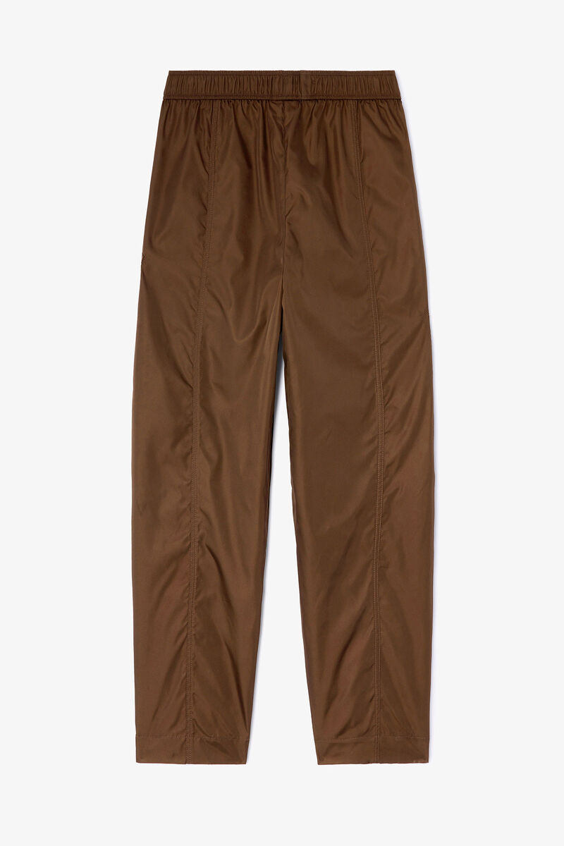 Duchesse Nylon Trousers, Recycled Polyamide, in colour Demitasse - 2 - GANNI