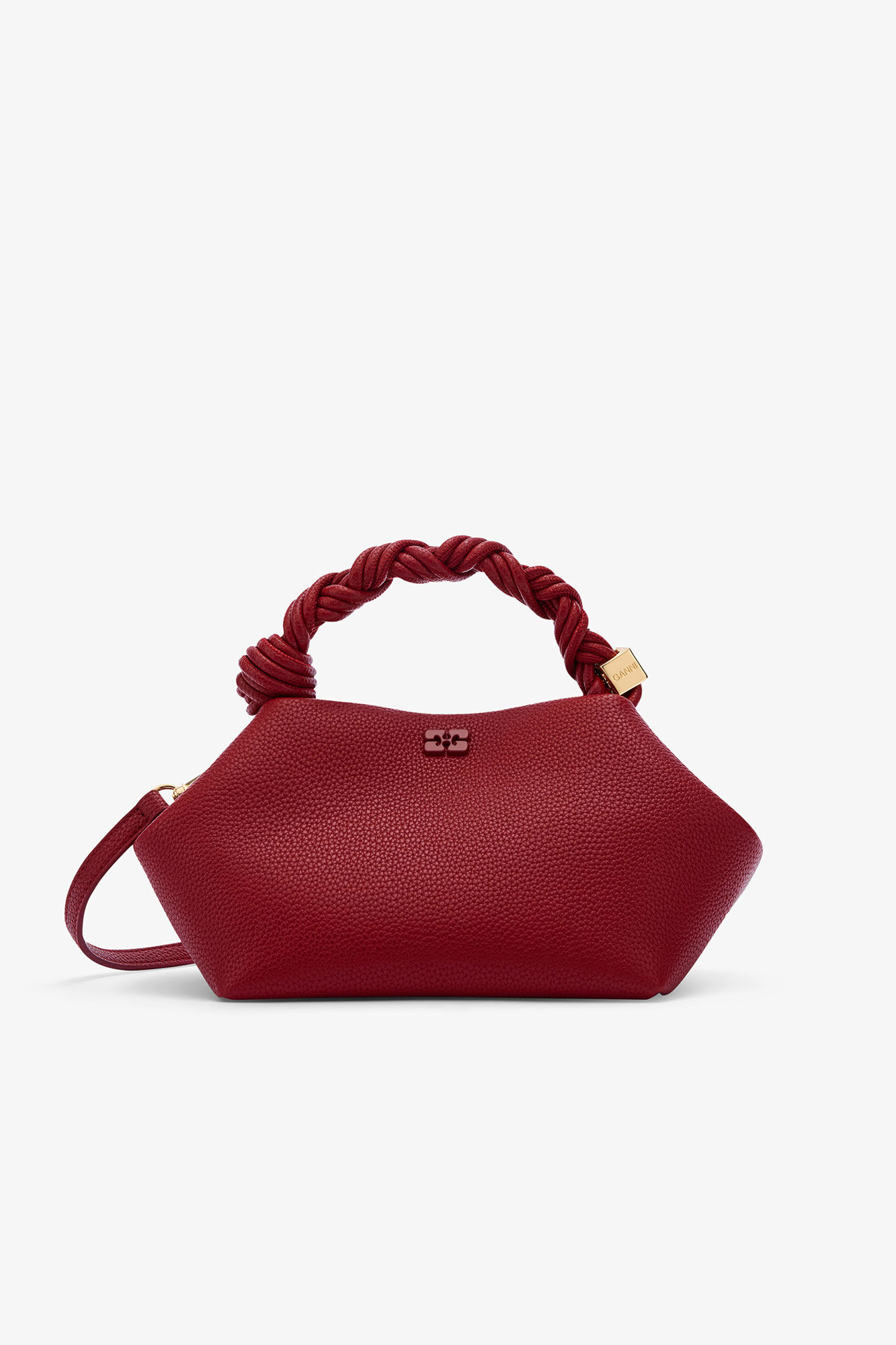 Red Dahlia Red Grained Small Bou Bag | GANNI US