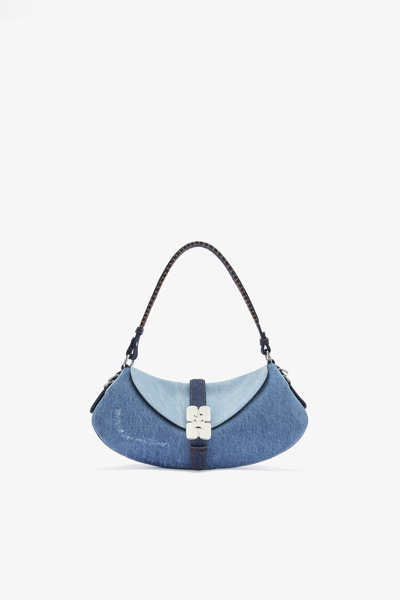 Sac en denim B-Kat, Organic Cotton, in colour Mid Blue Vintage - 1 - GANNI