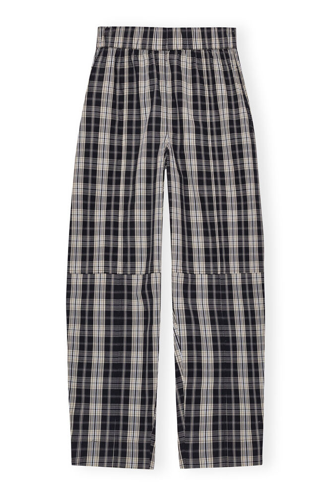 Checkered Cotton Elasticated Curve Pants