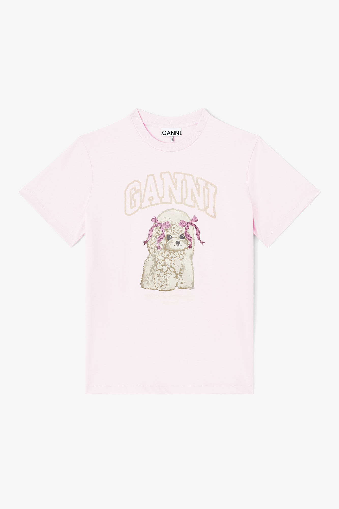Pink Poodle T-shirt, in colour Chalk Pink - 1 - GANNI