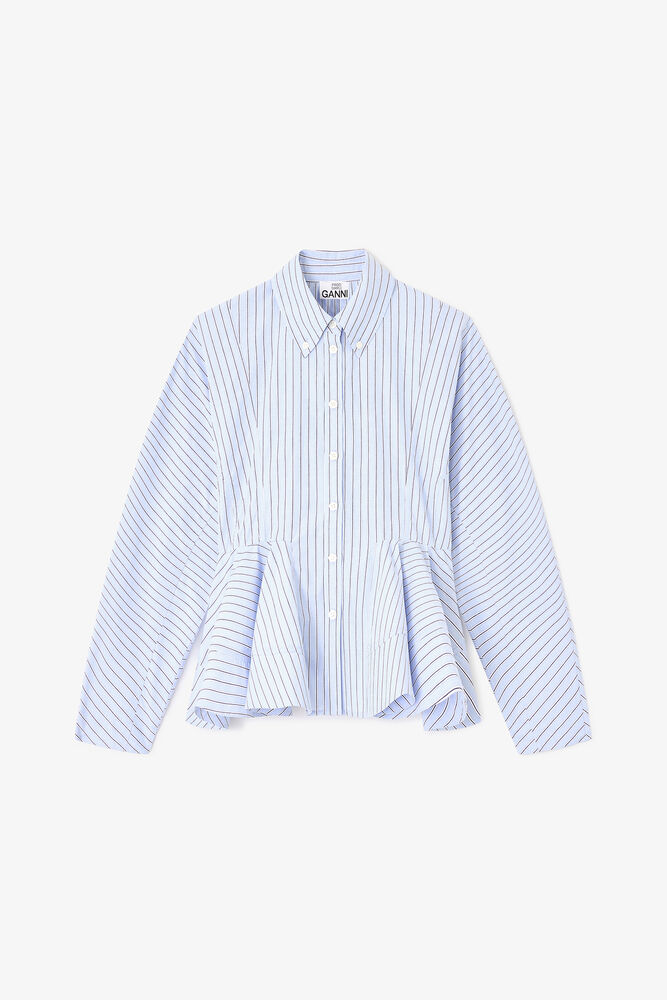 Chemise p&eacute;plum &agrave; rayures bleues, Lavender Lustre