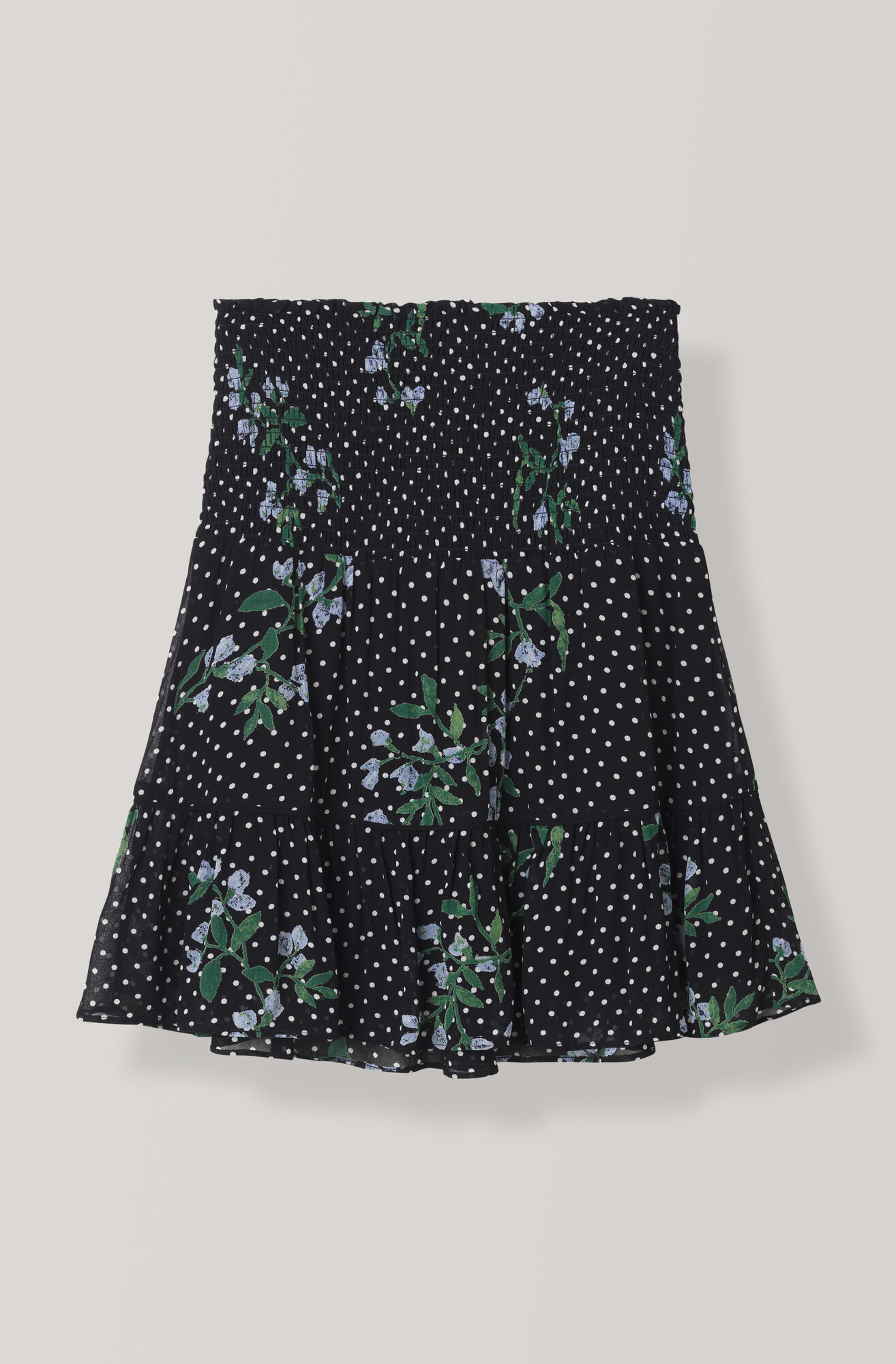 Rometty Georgette Mini Skirt, Black Rometty Georgette Mini Skirt, Black, hi-res