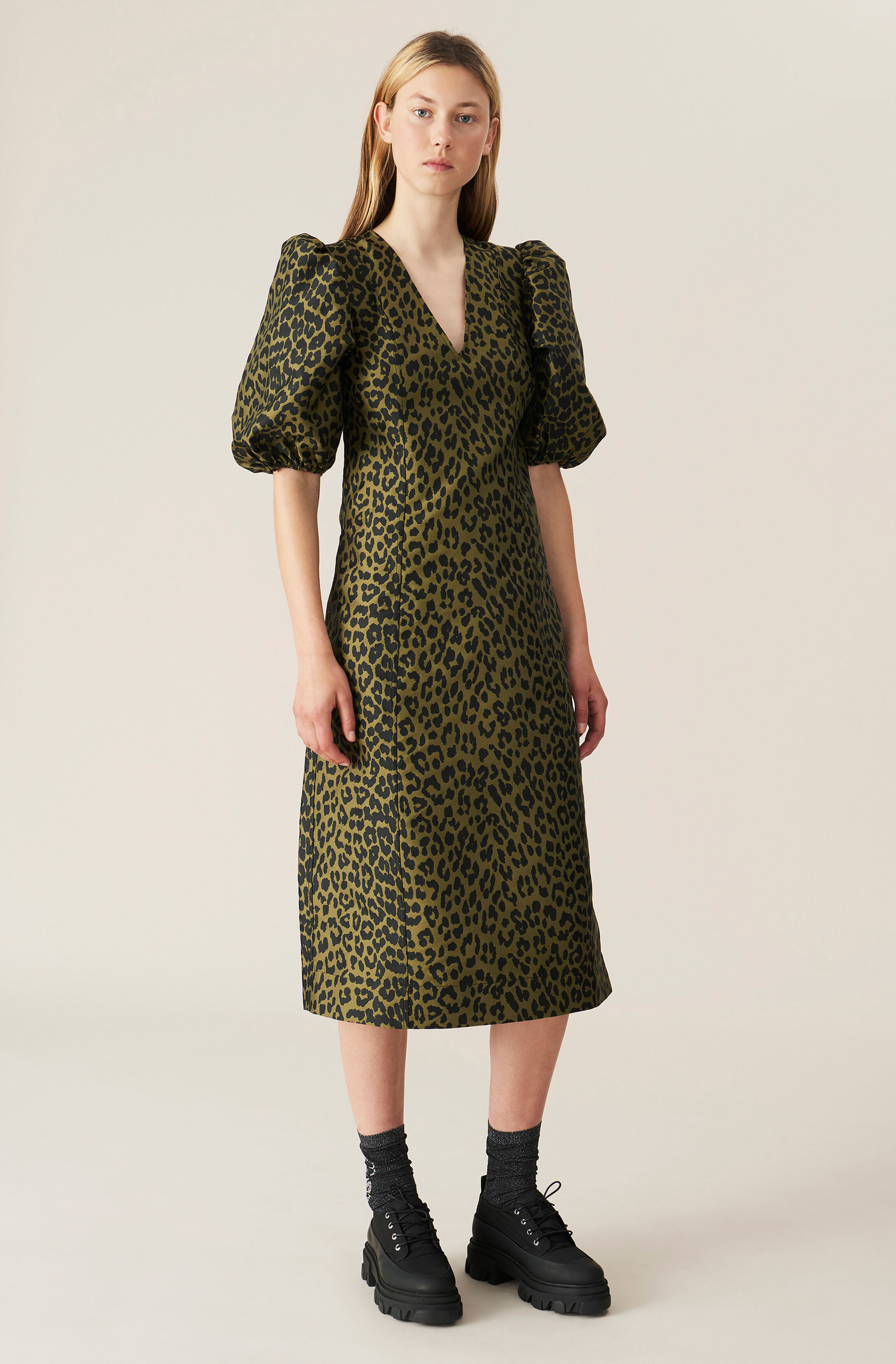 Ganni crispy jacquard dress Clearance