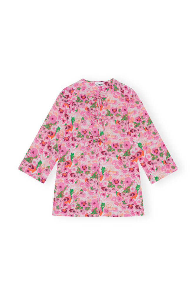 Open Tie Band Blouse, Sugar Plum