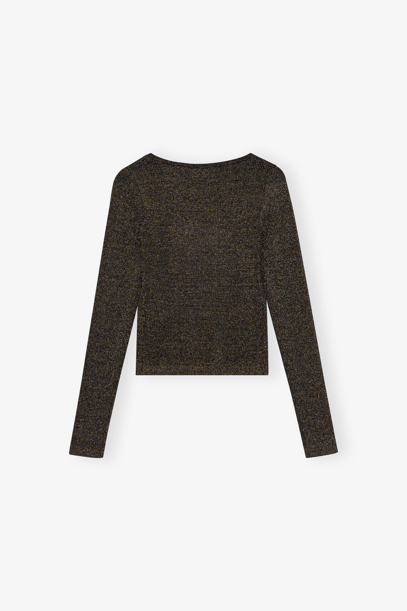 Black and Gold Sparkle Tie String Cardigan, Elastane, in colour Multicolour - 2 - GANNI