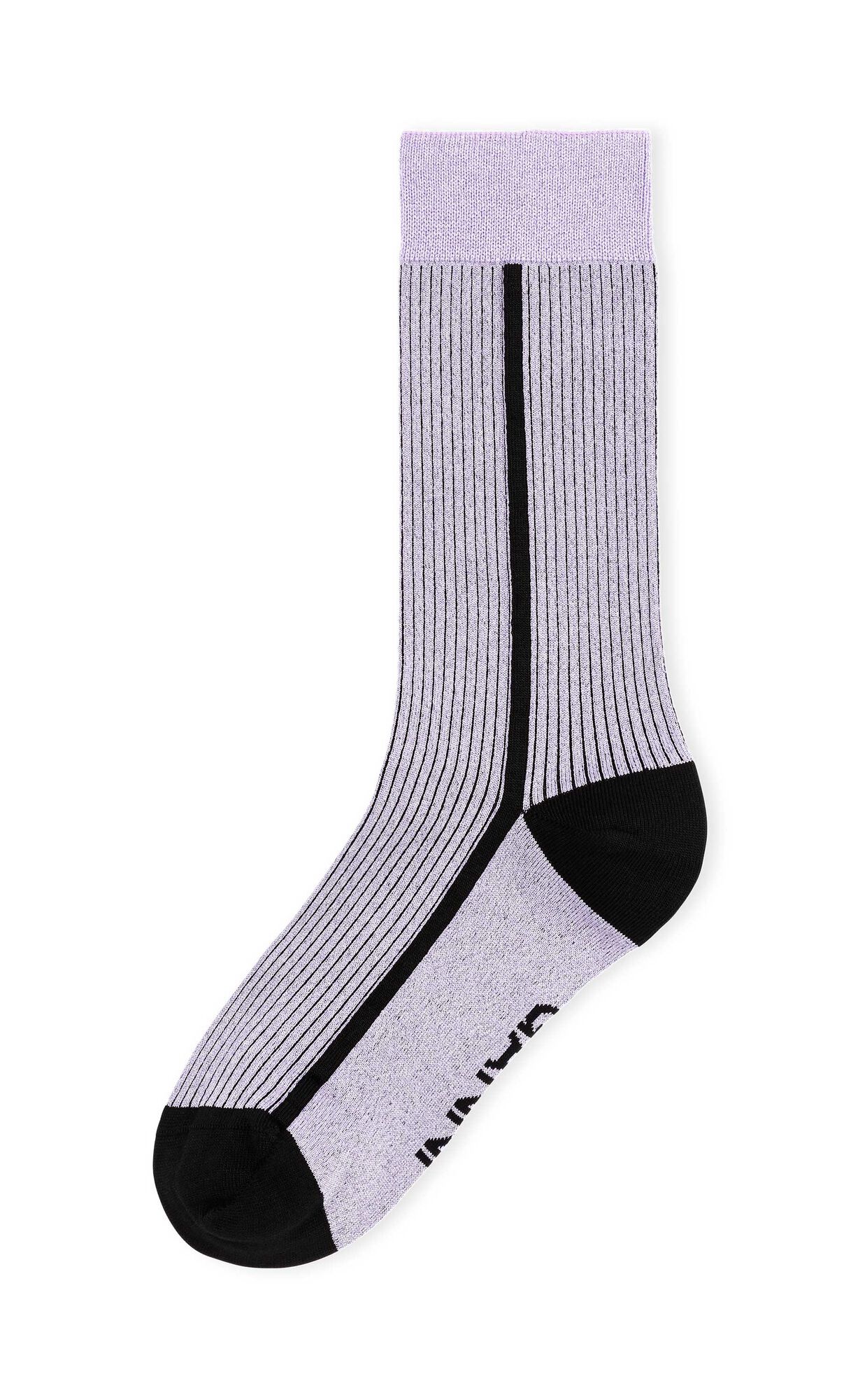 Lurex Blend Socks, Cotton, in colour Heliotrope - 1 - GANNI