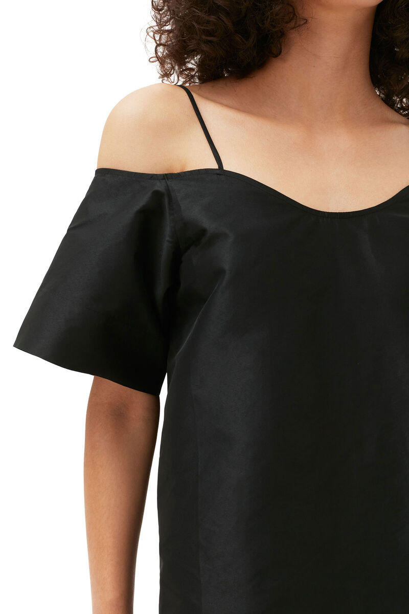 Taffeta-Minikleid, Recycled Polyester, in colour Black - 8 - GANNI
