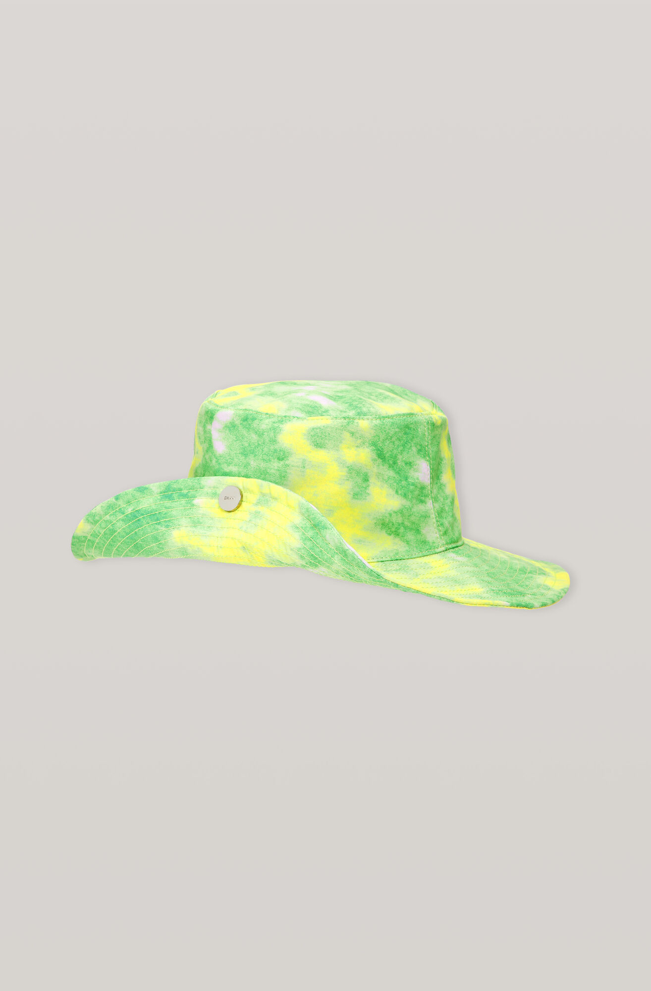 Chapeau avec attache pression en tissu technique recyclé, Polyester, in colour Kelly Green - 2 - GANNI