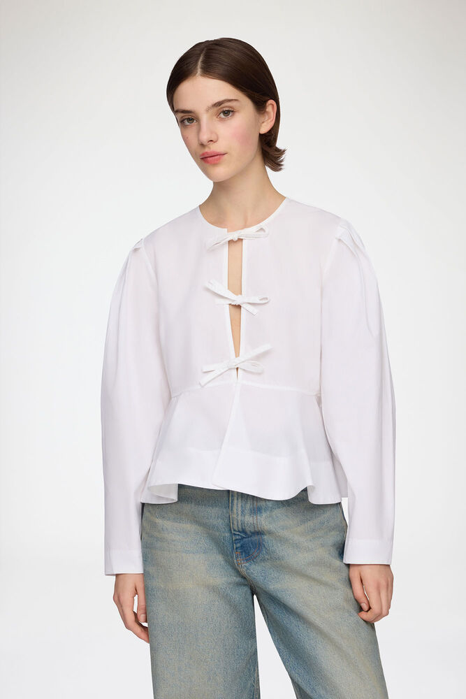 Blouse in Cotton Poplin, Bright White