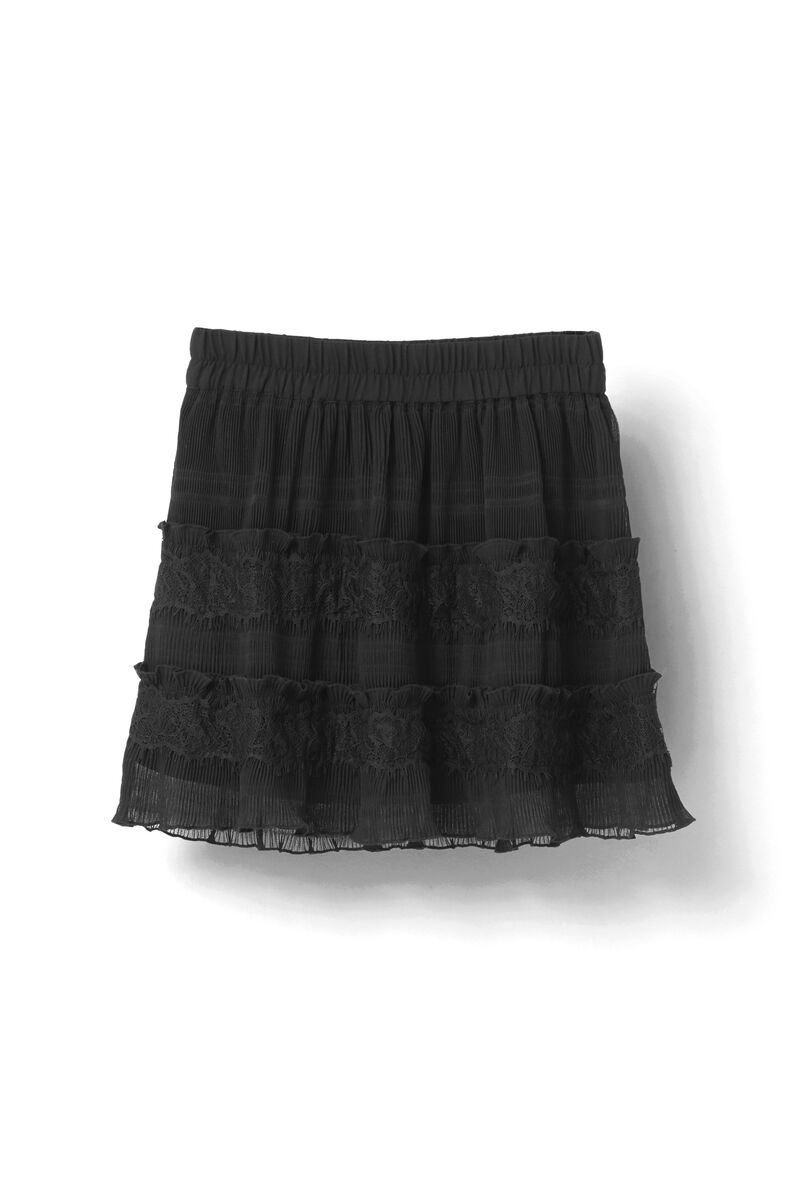 McKinney Pleat Skirt, in colour Black - 1 - GANNI