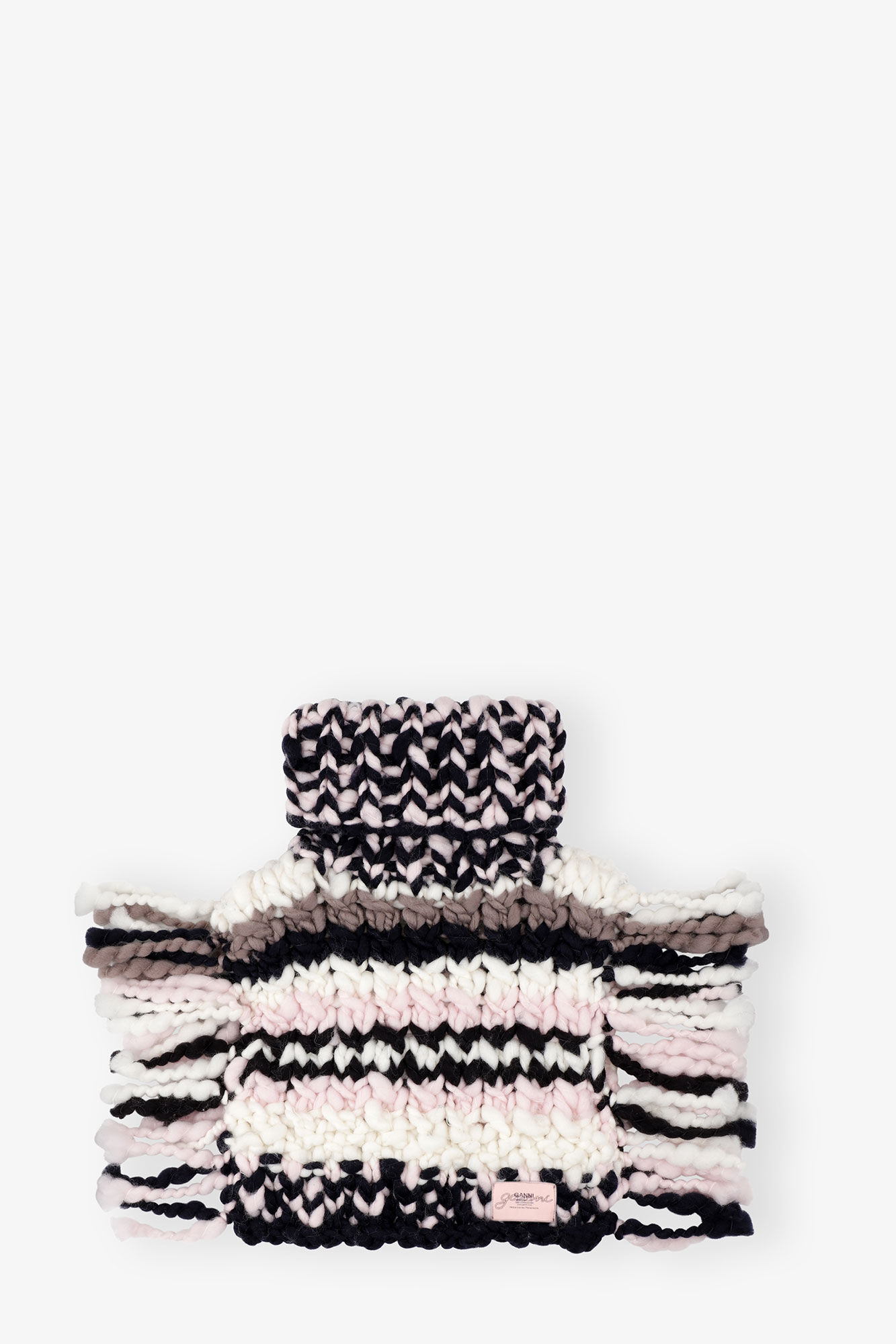 Multicolor Hand-Knit Neckwarmer, Wool, in colour Multicolour - 1 - GANNI