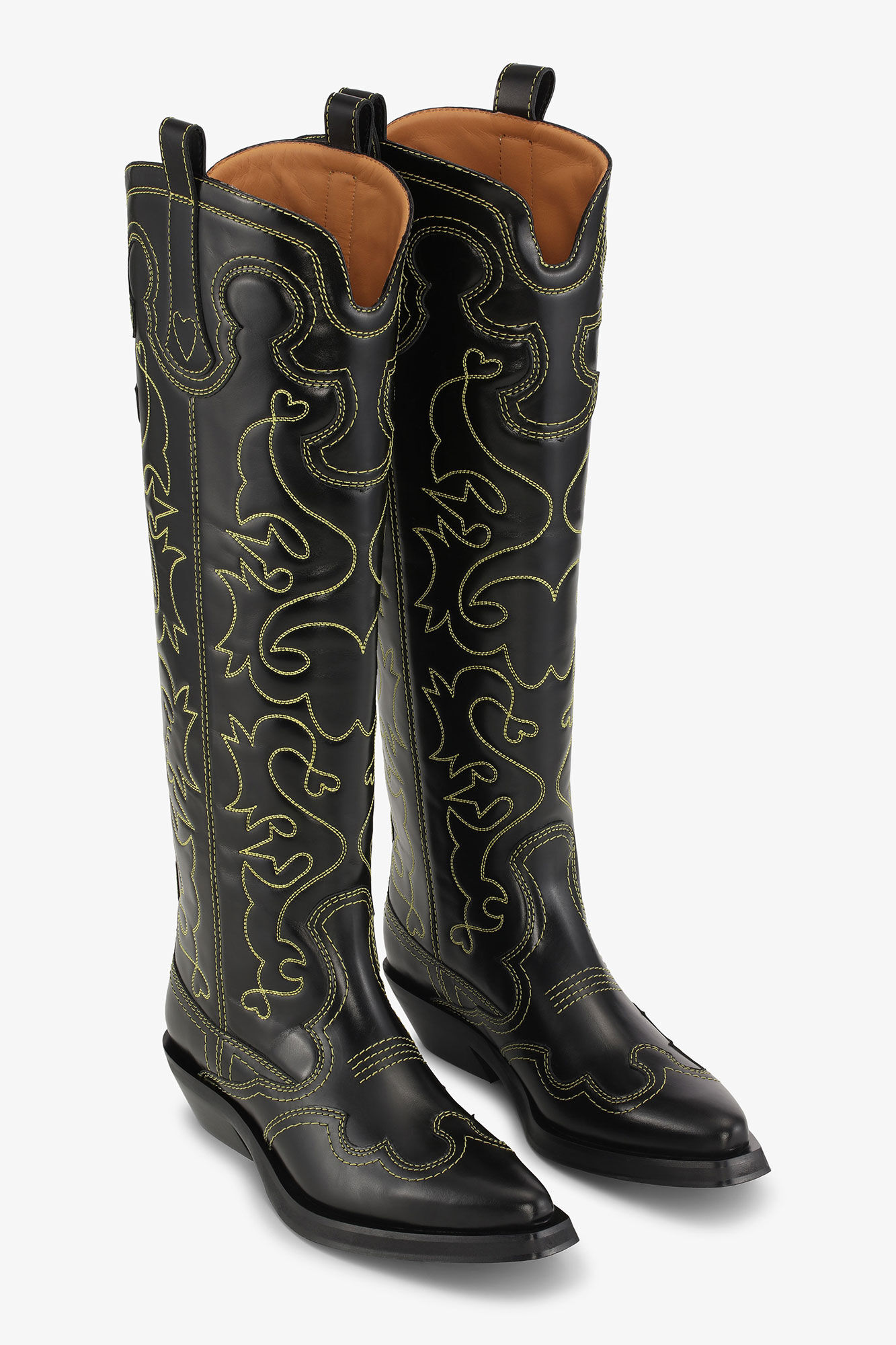 ブーツその他 GANNI EMBROIDERED WESTERN BOOT Ganni | Mid Shaft Embroidered Western Boot | Egret – One of