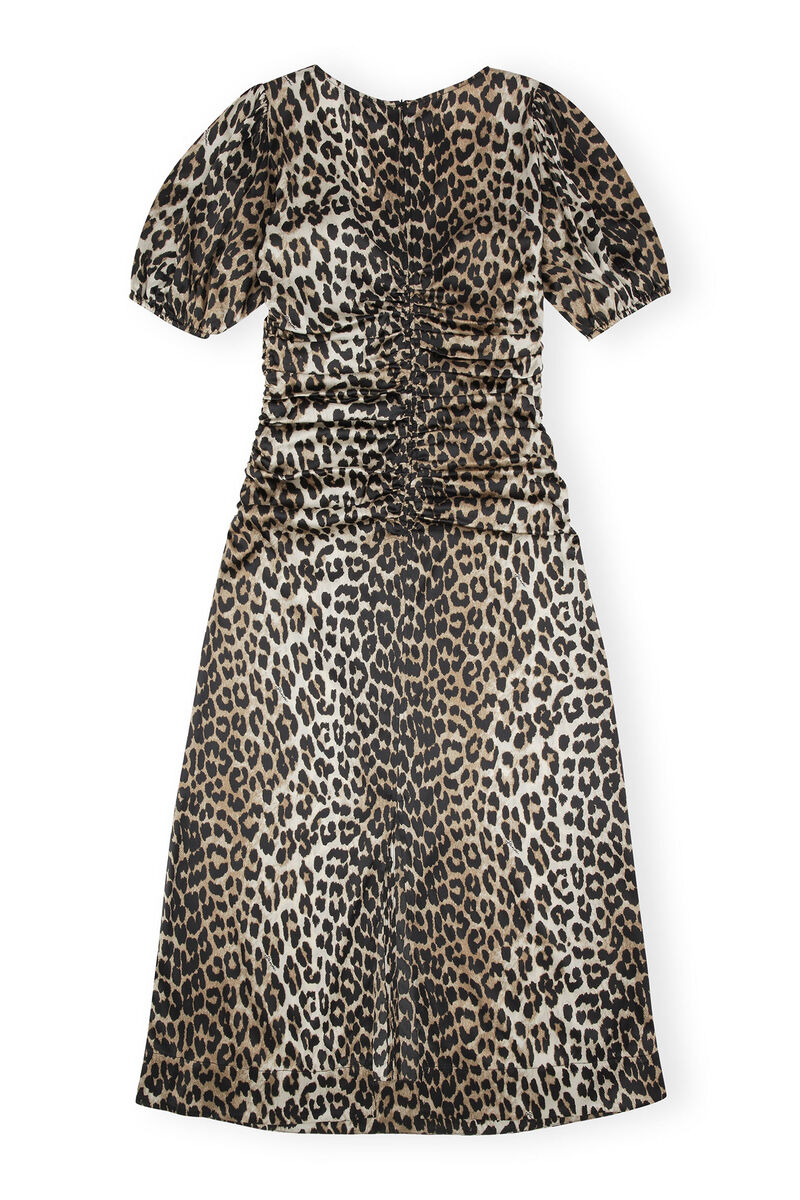 Silk Leopard Maxi Dress, Elastane, in colour Leopard - 2 - GANNI