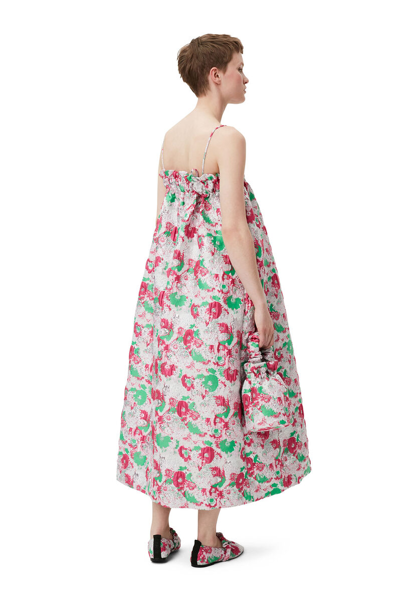 3D-Jacquard-Kleid mit Trägern, in colour Sugar Plum - 2 - GANNI