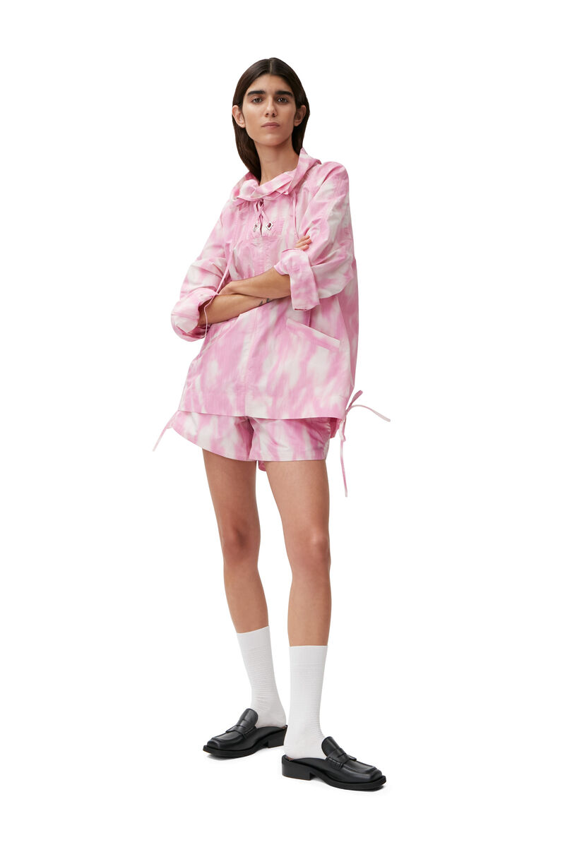 Shorts aus Tech-Gewebe, Polyester, in colour Dreamy Daze Phlox Pink - 4 - GANNI